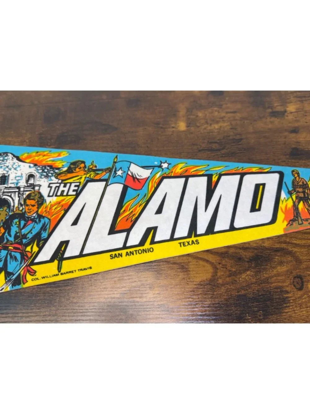 The Alamo Vintage Felt Pennant San Antonio Texas Souvenir 25 inches
